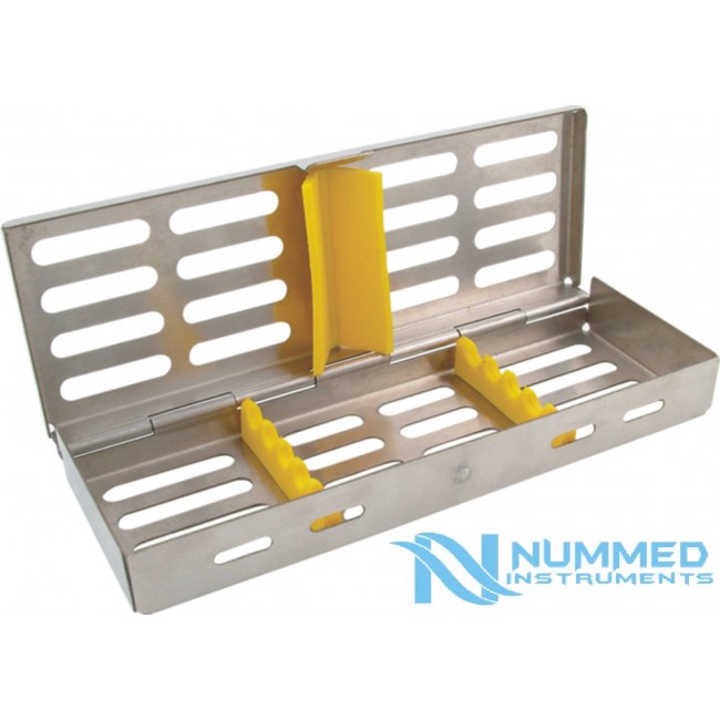 5 Pcs Instruments Sterilization Cassette Tray With Hinged Lids, Click Lock 5 Pcs Instruments Sterilization Cassette Tray With Hinged Lids, Click Lock